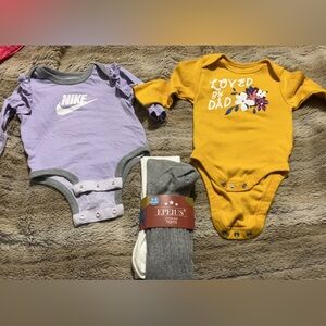 Baby girl onesies with tights size 3-6months